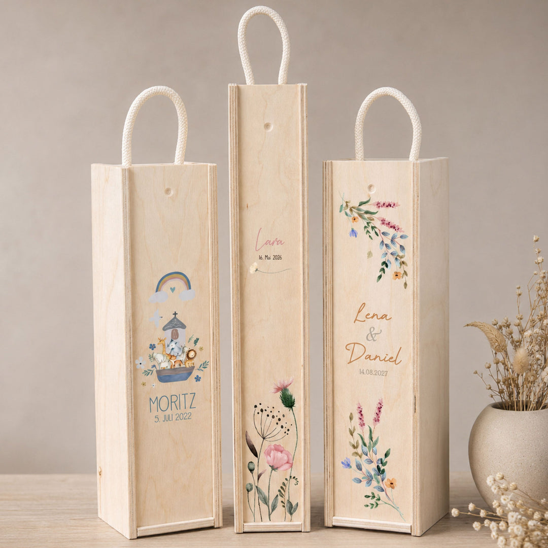 Kerzenbox Holz Taufe Kommunion Hochzeit