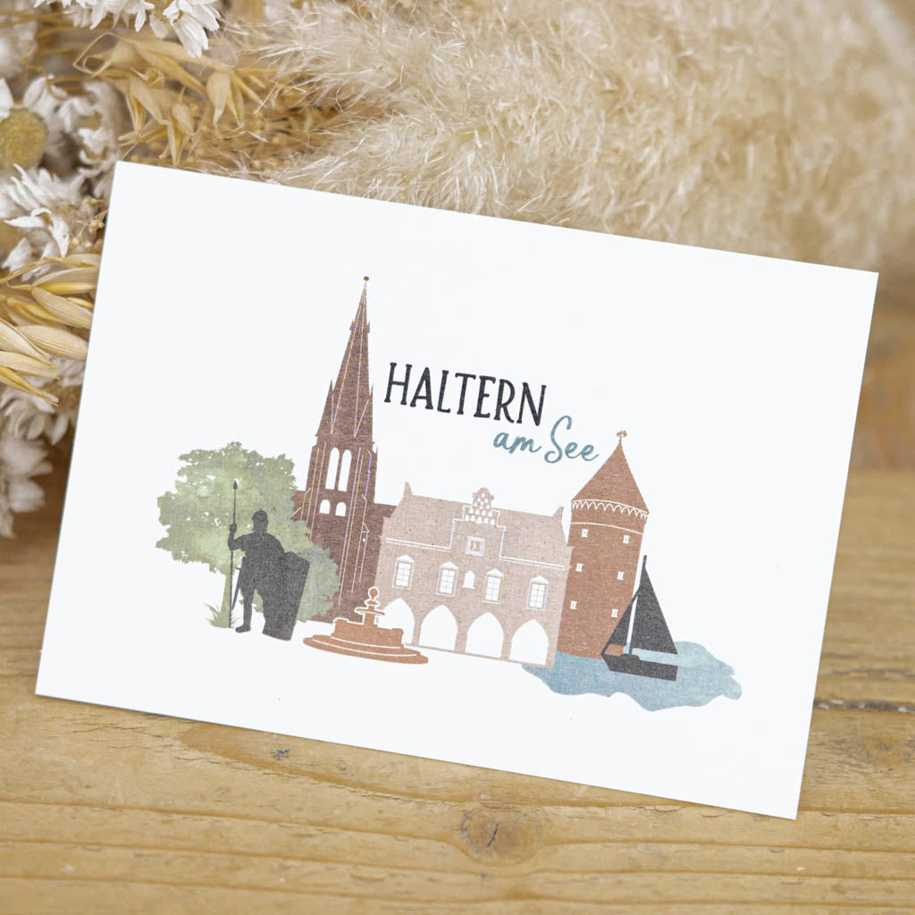 Grußkarte „Haltern am See“ – Grußkarte mit Heimatmotiv, DIN A6