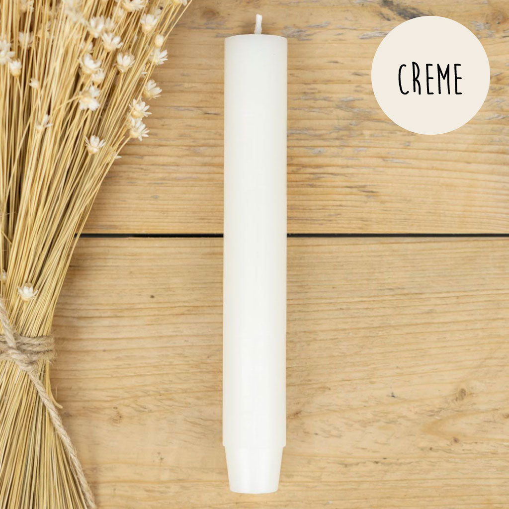 Stabkerze Creme – durchgefärbt, 18 × 2,6 cm