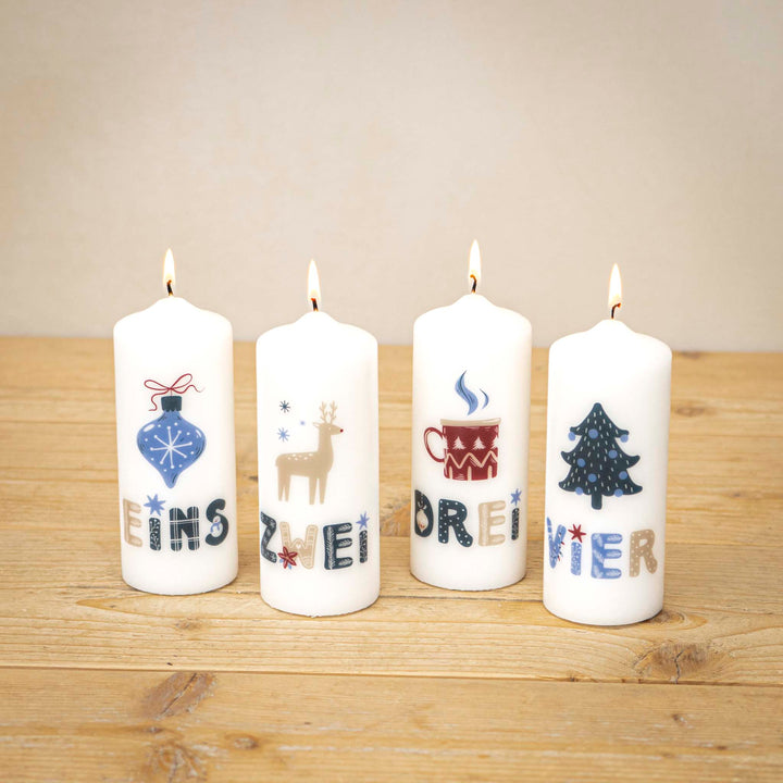 Adventskerzen mit Zahlen - Hygge