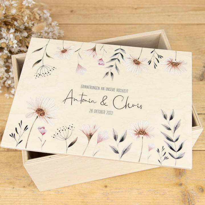 Erinnerungsbox Hochzeit mit Blumen
