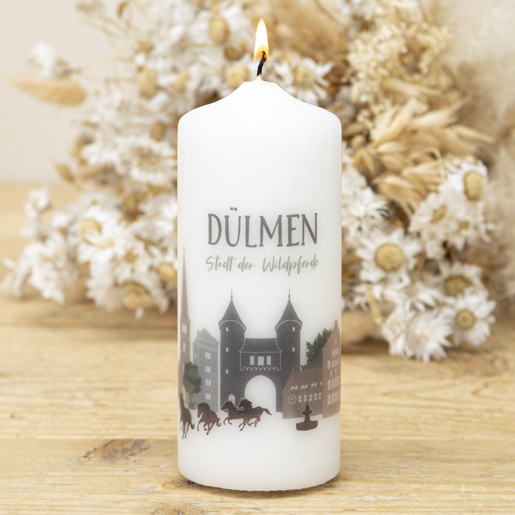 Geschenkkerze Dülmen Stadt der Wildpferde