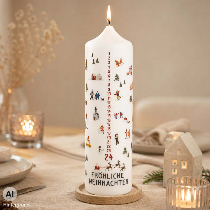 Große Adventskerze 1-24 Wimmelbild