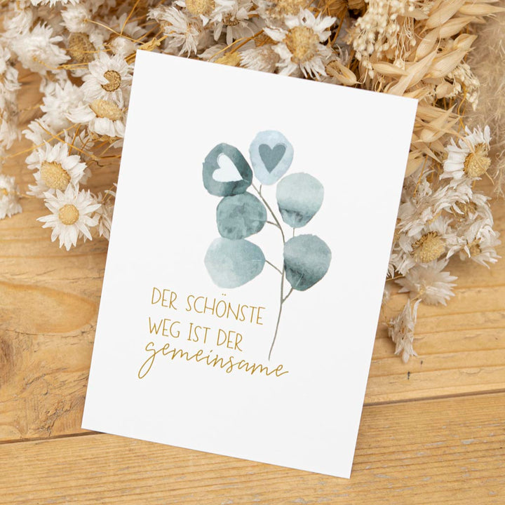 Grußkarte zur Hochzeit passend zur Geschenkkerze Der schönste Weg