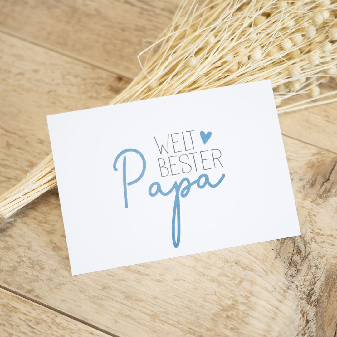 Grußkarte „Weltbester Papa“ – Vatertagskarte, DIN A6