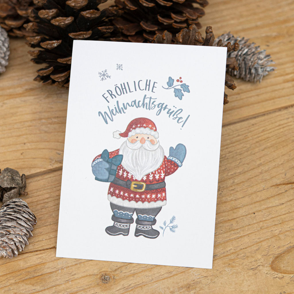 Grußkarte „Weihnachtsmann“ – Weihnachtskarte, DIN A6
