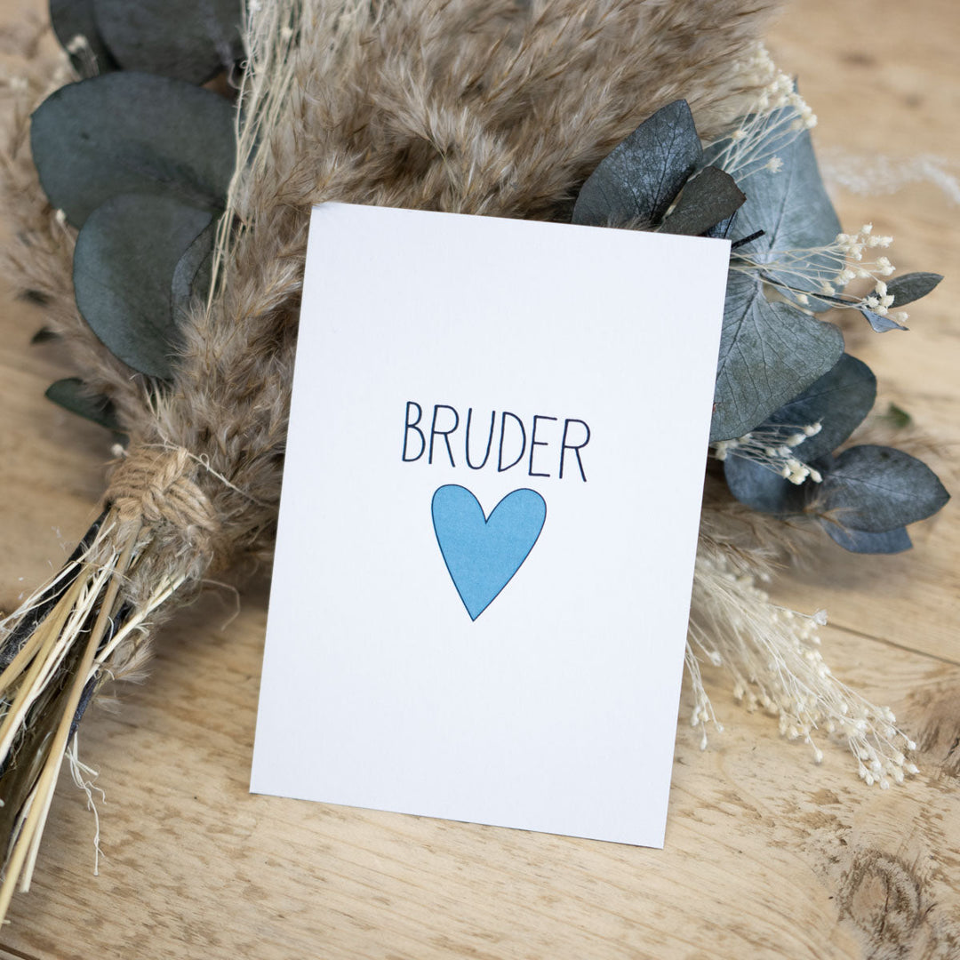 Grußkarte „Bruderherz“ – Familienkarte, DIN A6