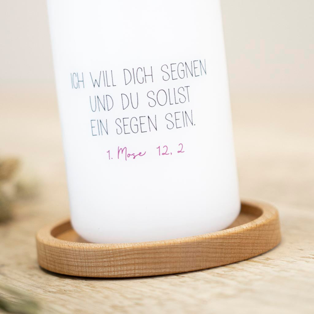 Kommunionkerze Kreuz mit frei wählbarem Spruch 1. Mose 12,2