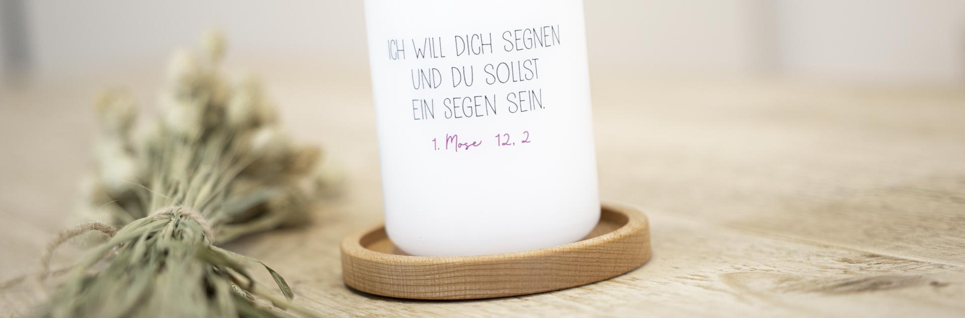 Kommunionkerze mit Kommunionsspruch