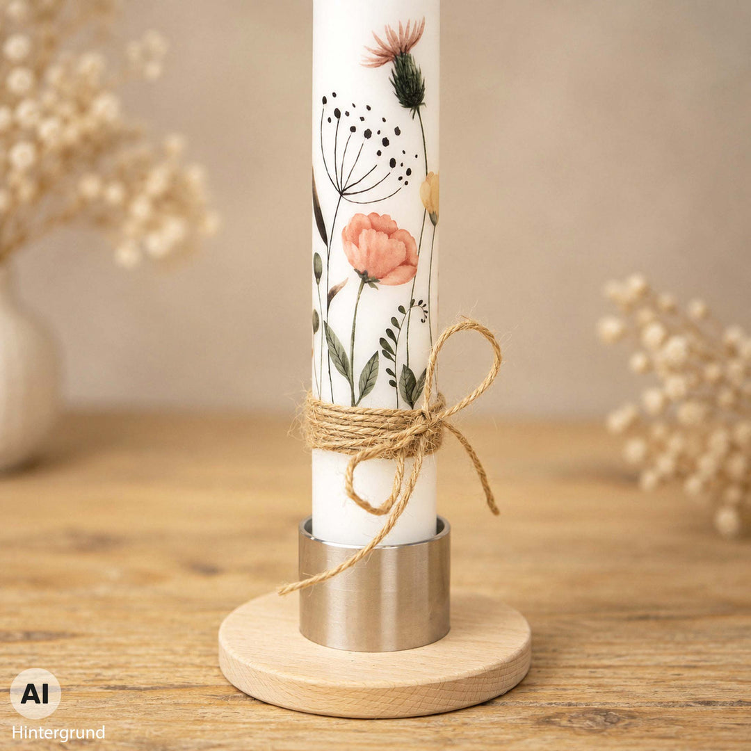 Kommunionkerze Wildblumen - Lara
