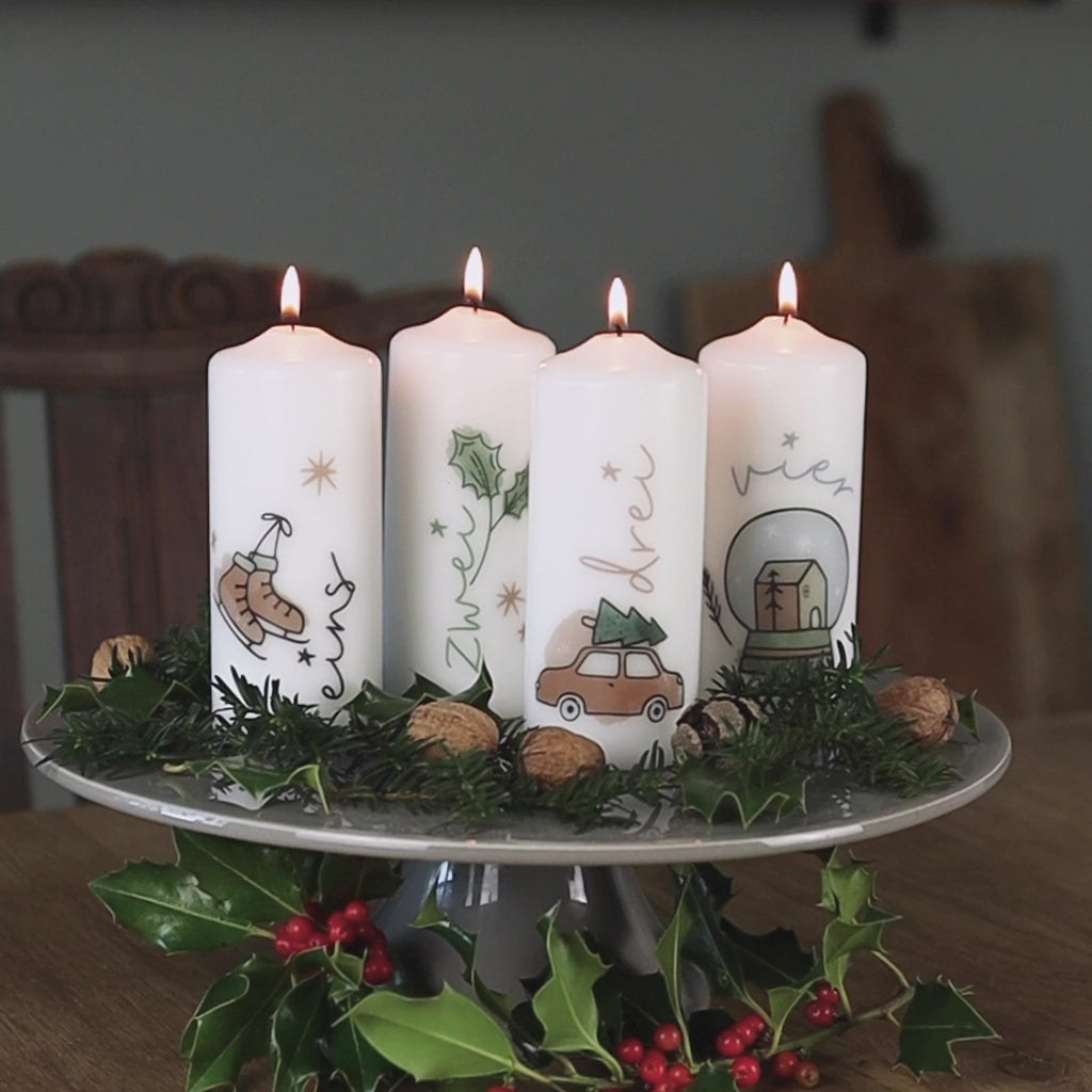 Adventskerzen Weihnachtsgeschichte 1-4