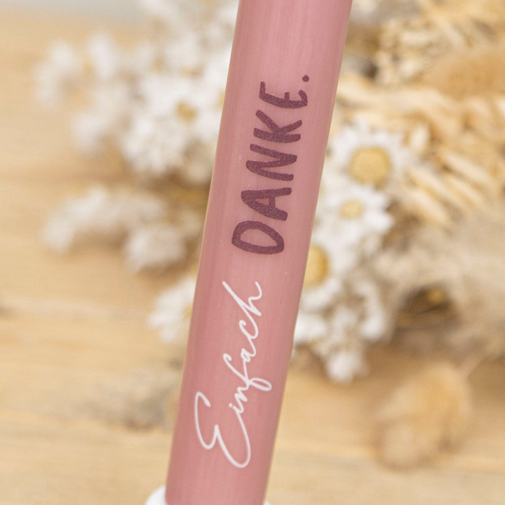 Stabkerze Einfach Danke als kleines Dankeschön in Rosa