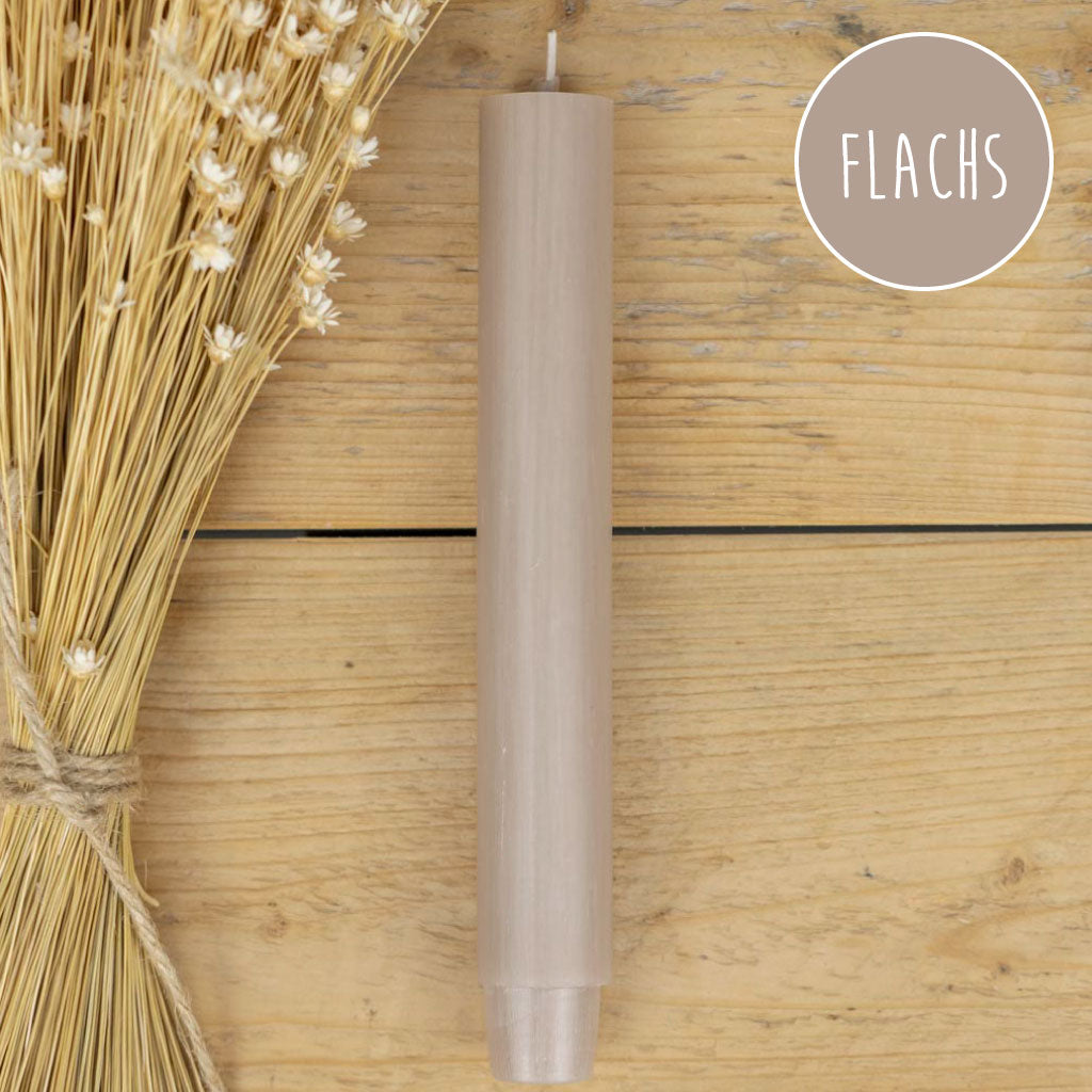 Stabkerze Flachs – warmer Erdton, ca. 10 Stunden Brenndauer