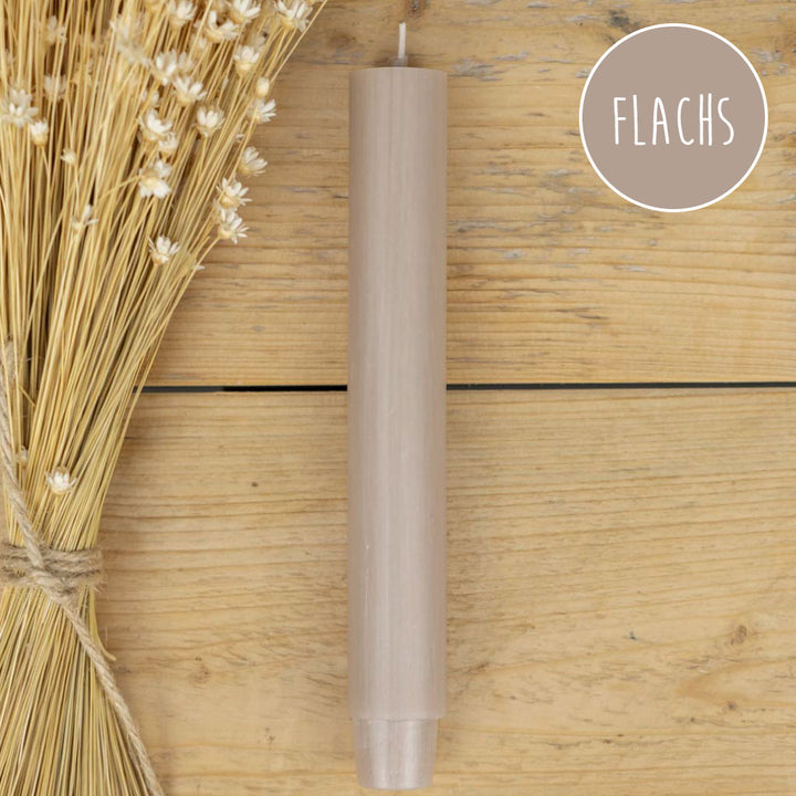Stabkerze Flachs – warmer Erdton, ca. 10 Stunden Brenndauer