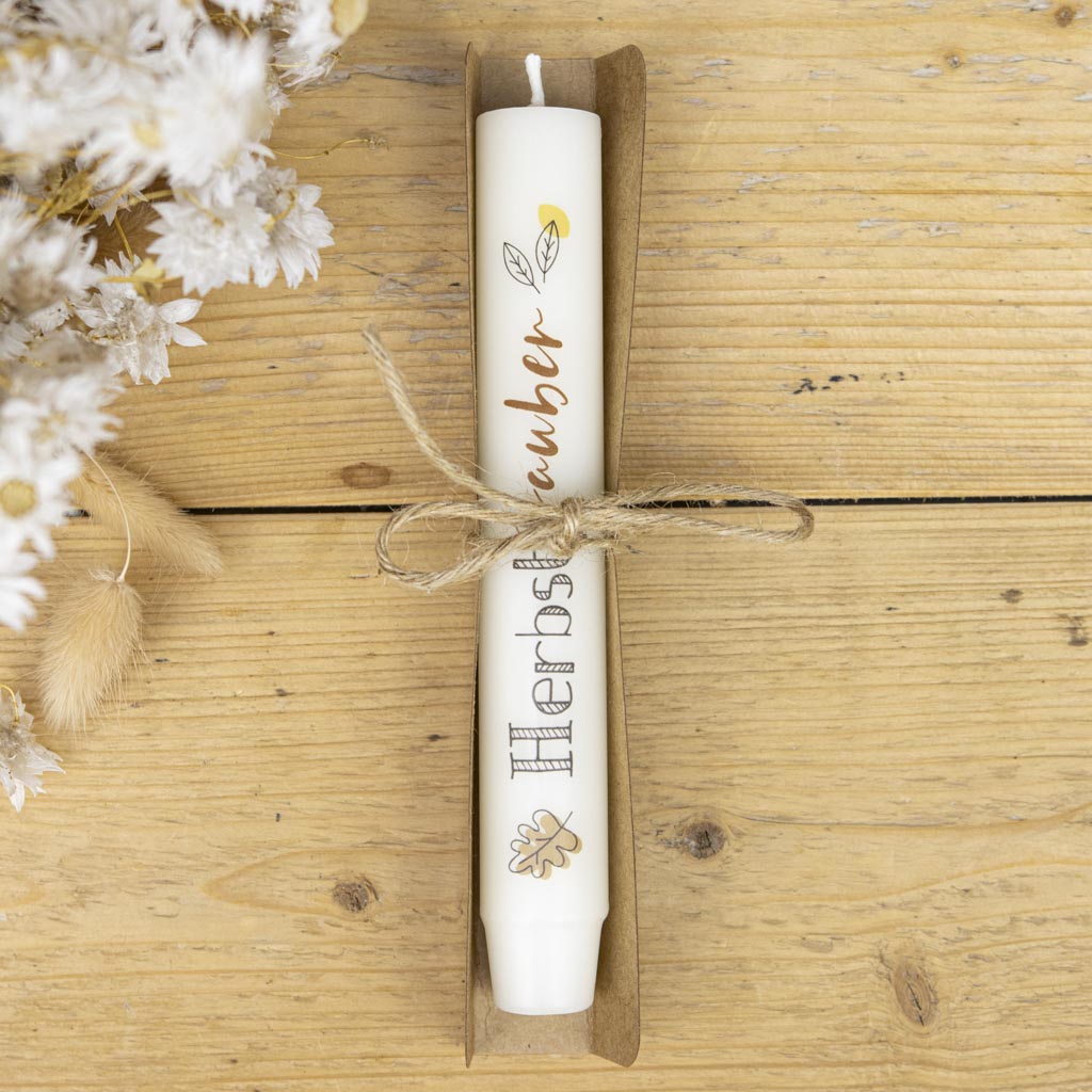 Stabkerze Herbstzauber als herbstliche Geschenkidee