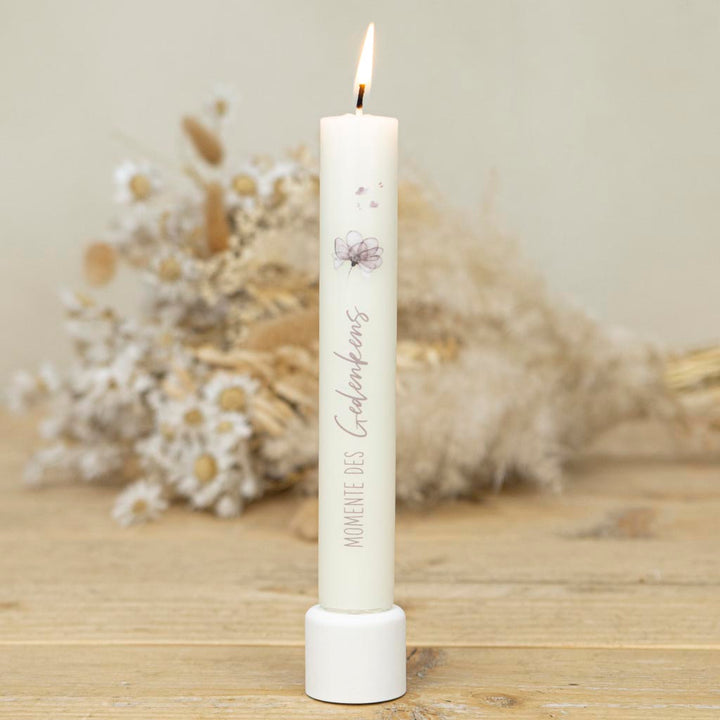 Stabkerze Momente des Gedenkens in Creme
