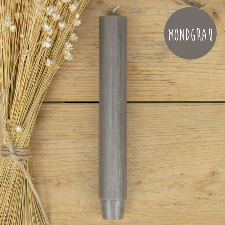Stabkerze Mondgrau – elegantes Grau für schlichte Dekoration