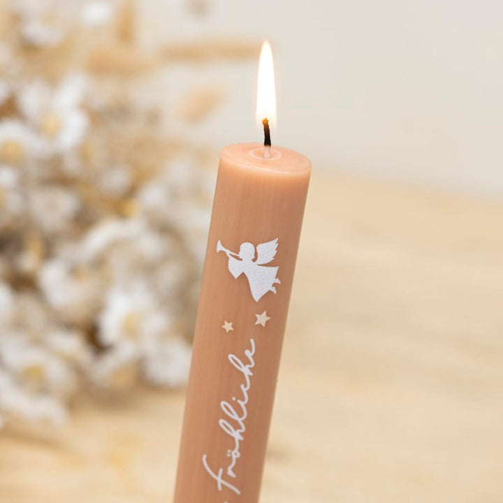 Stabkerze mit Engel und Sternen als Weihnachtsgeschenk