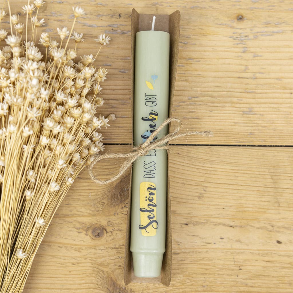 Stabkerze mit Spruch als kleines Geschenk