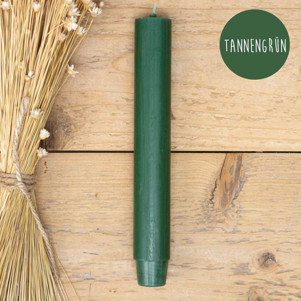 Stabkerze Tannengrün – klassisches Weihnachtsgrün, ca. 10h Brenndauer