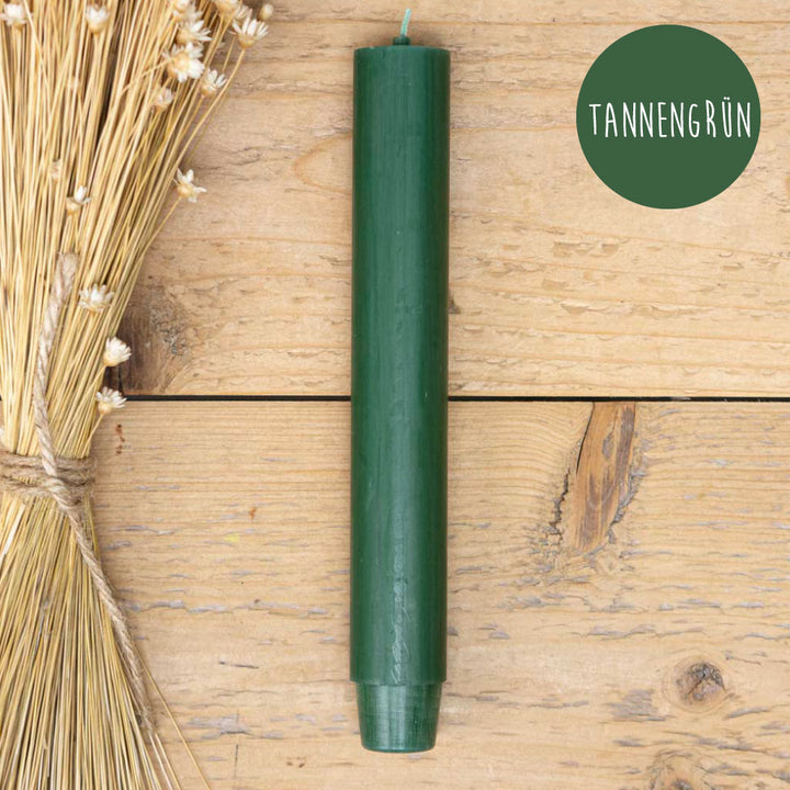 Stabkerze Tannengrün – klassisches Weihnachtsgrün, ca. 10h Brenndauer