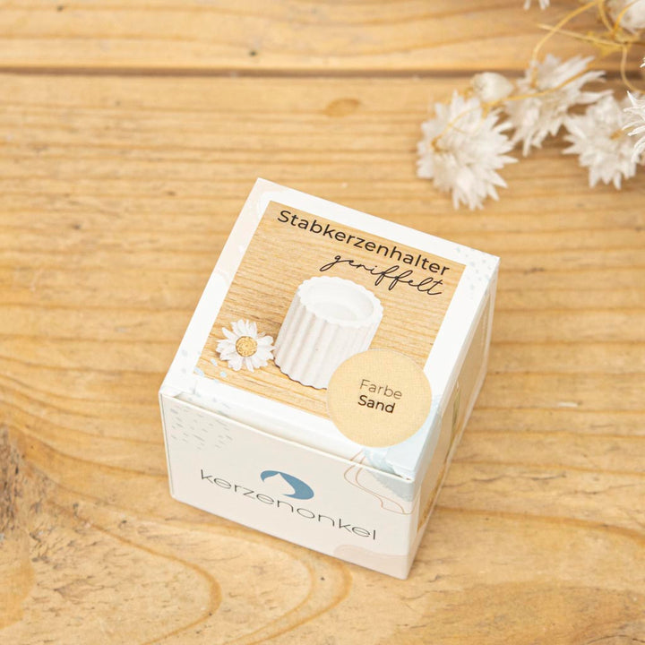 Stabkerzenhalter geriffelt mit Verpackung