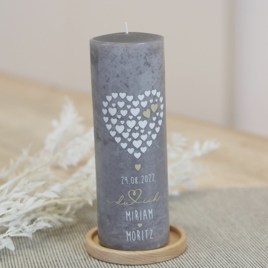 Hochzeitskerze Rustic Grau
