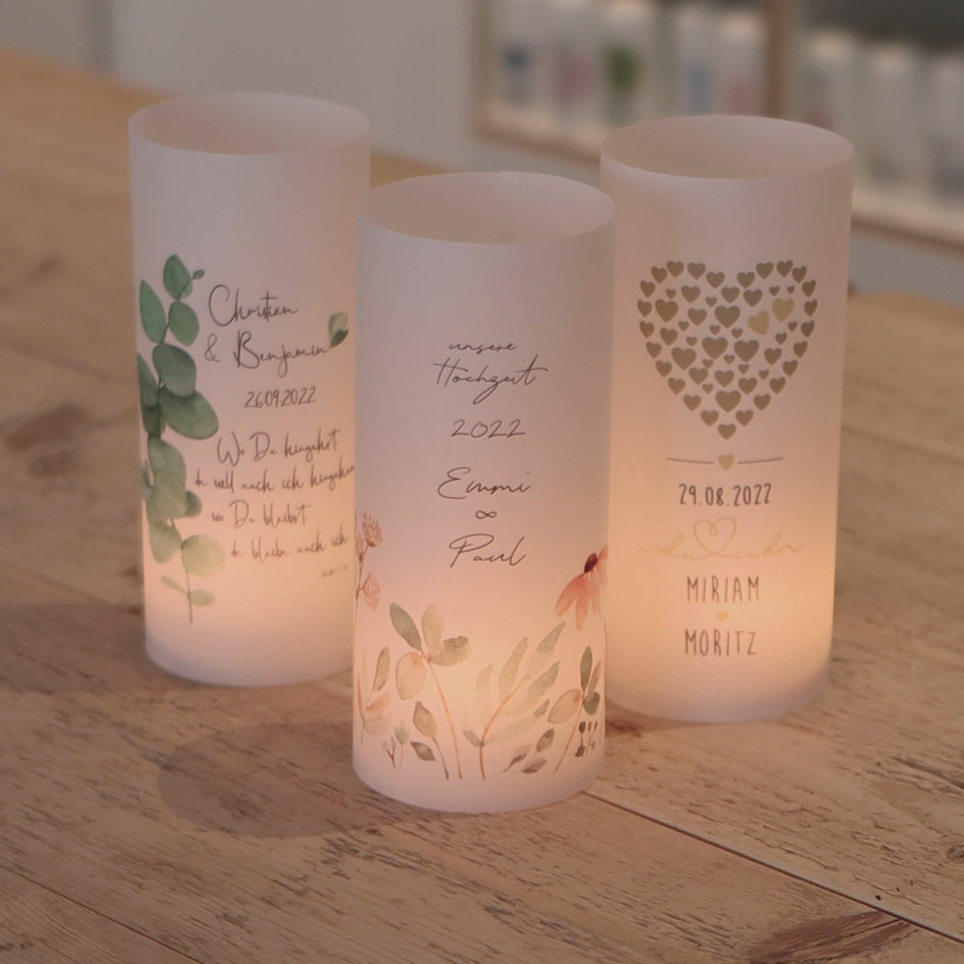 Lichthülle Hochzeit (je 2 Stück)