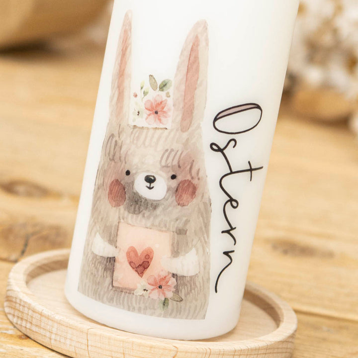 Osterkerze Osterhase Blumen