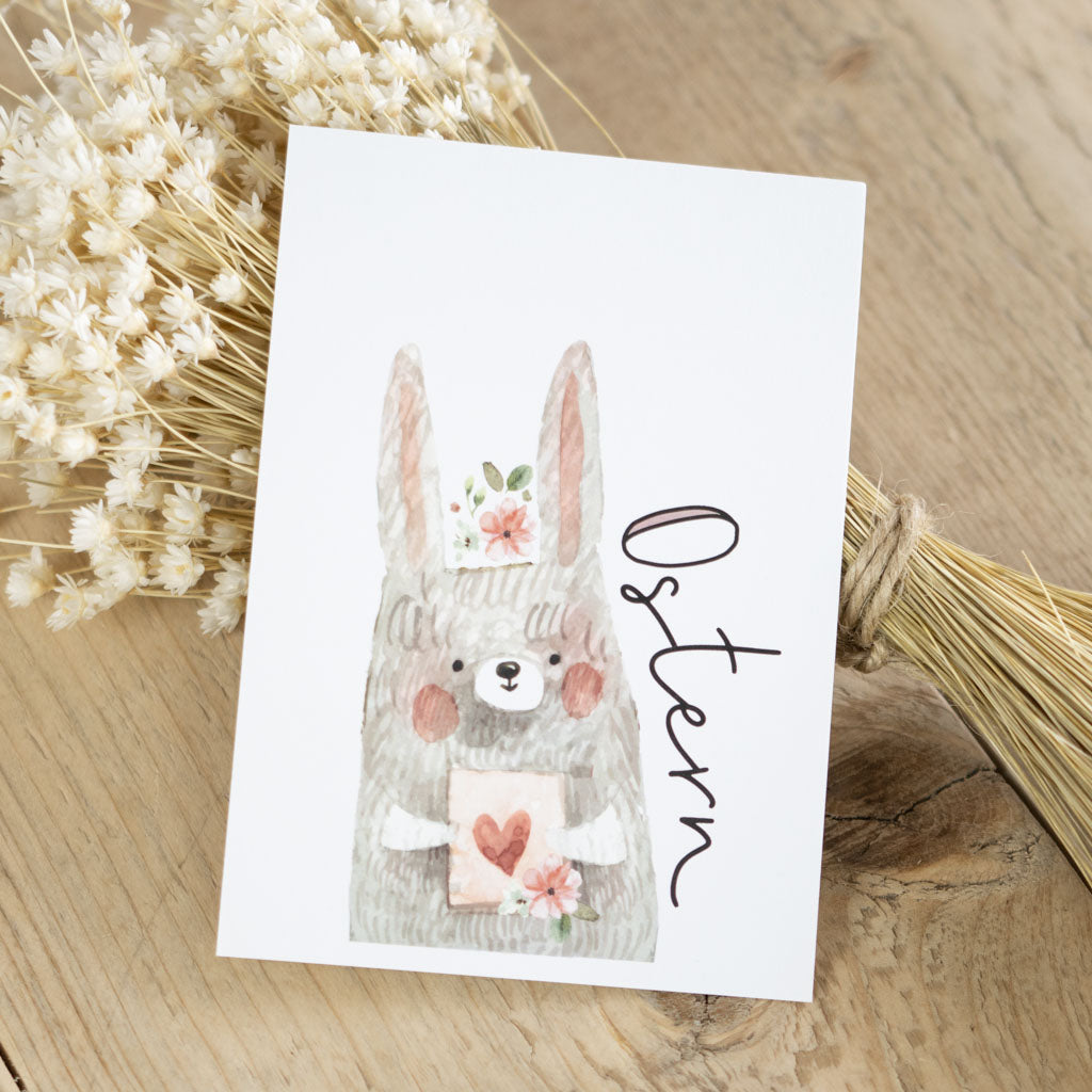 Grußkarte Osterhase Ostergrüße