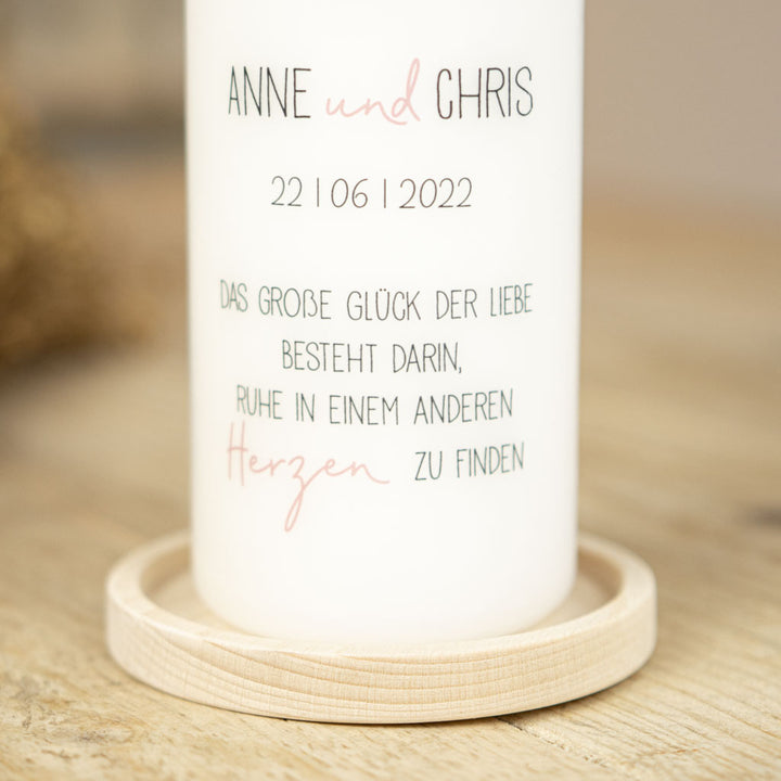 Frei wahlbarer Trauspruch auf der Hochzeitskerze JA
