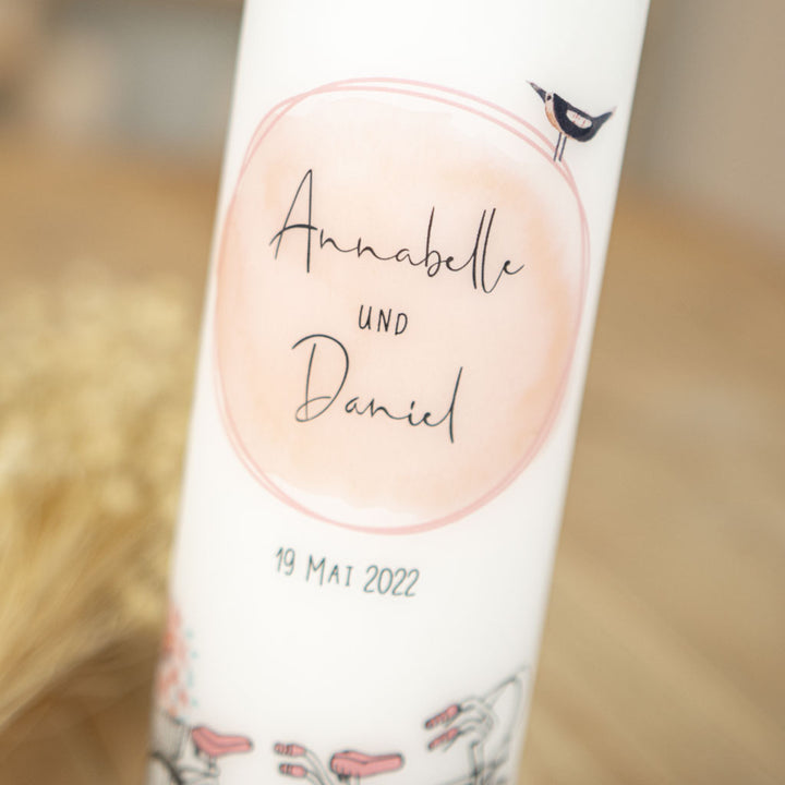 Hochzeitskerze Tandem Detailansicht
