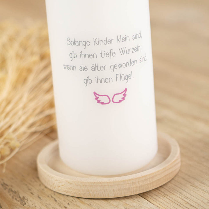 Kommunionkerze Lebensbaum mit Platz für einen persönlichen Spruch