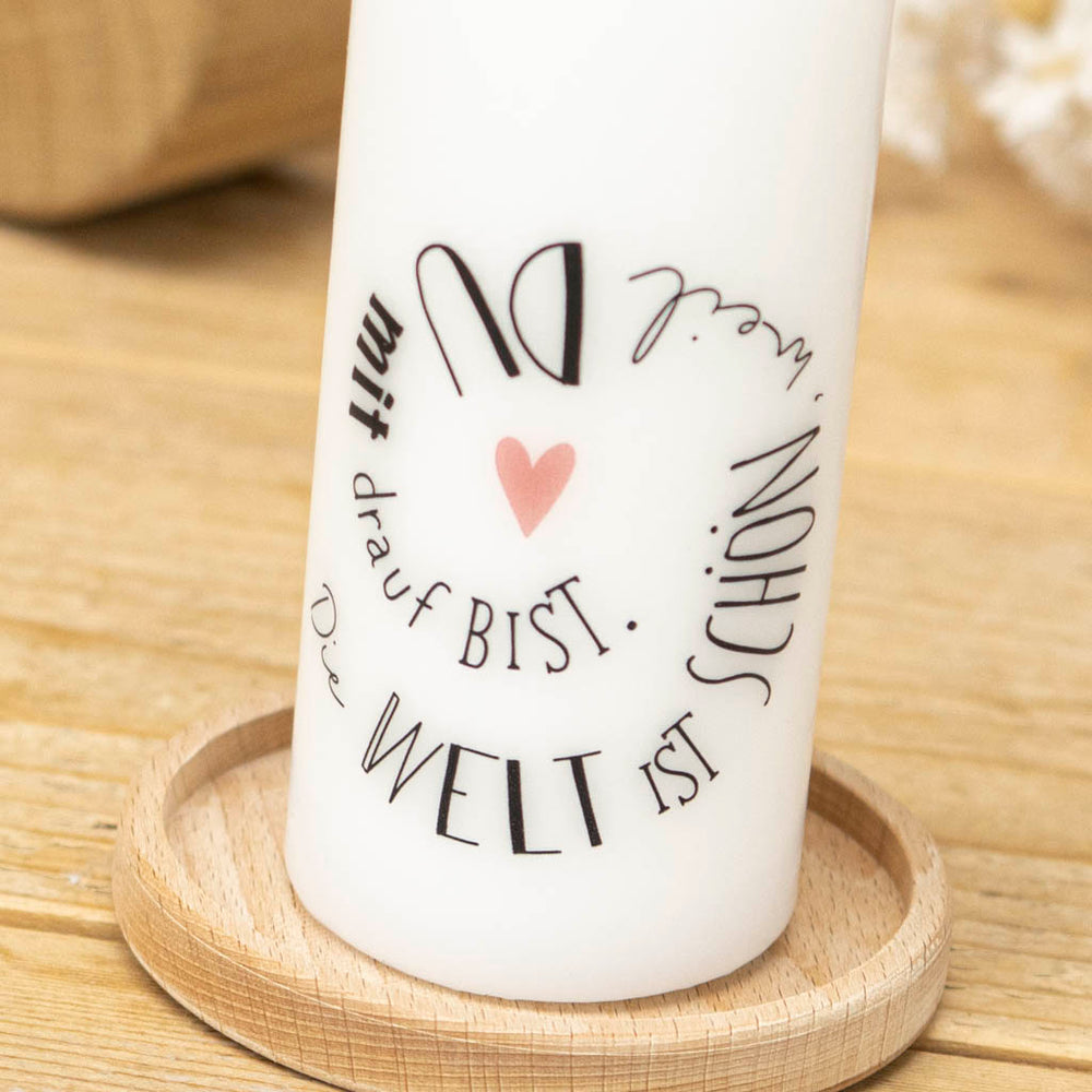Geschenk Kerze die Welt ist schön
