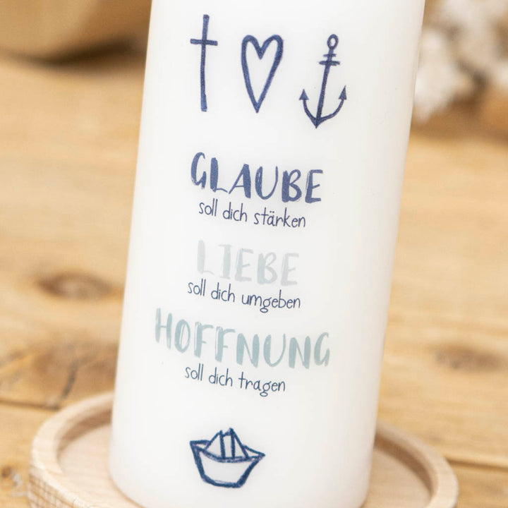 Mutmacher Kerze Glaube Liebe Hoffnung