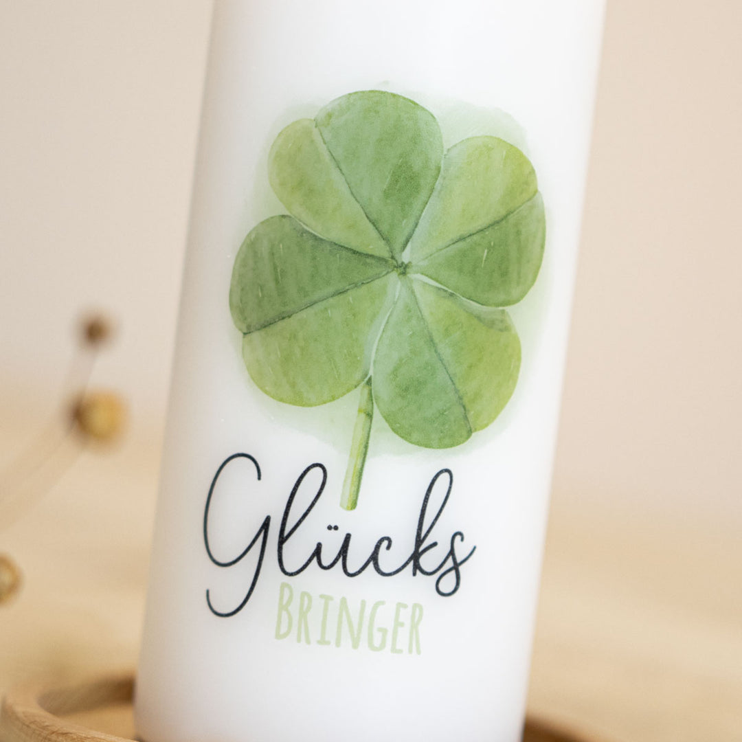Kerze Glücksbringer Kleeblatt
