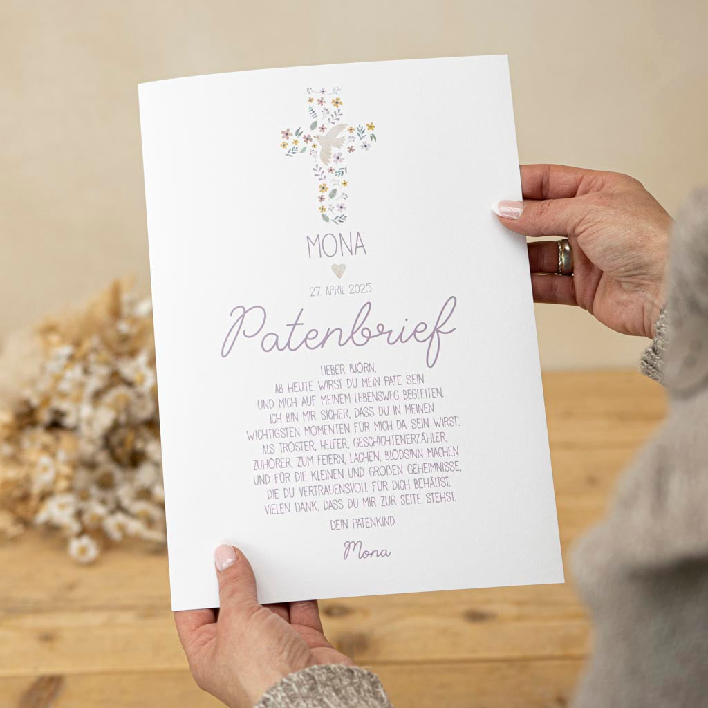 Patenbrief passend zur Taufkerze